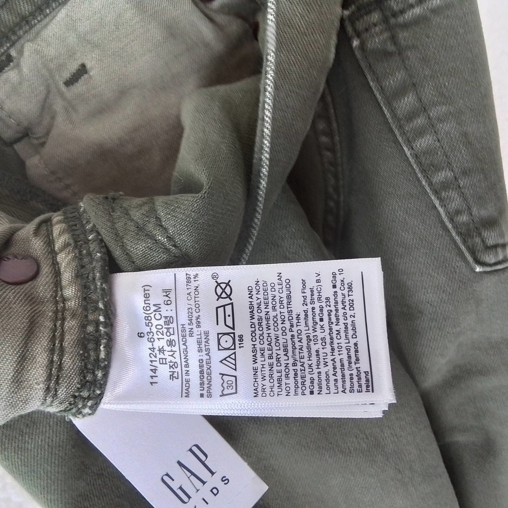 GAP Kids Slim Fit Jeans‎ Boy's Size 6 in Green Denim - Picture 10 of 11